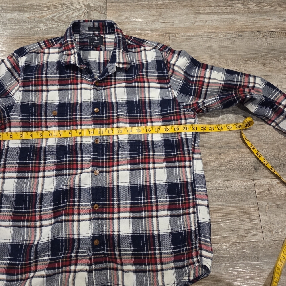 J.Crew Button Down Flannel Slim Fit Long Sleeve Shirt Mens Size Large - Picture 6 of 8